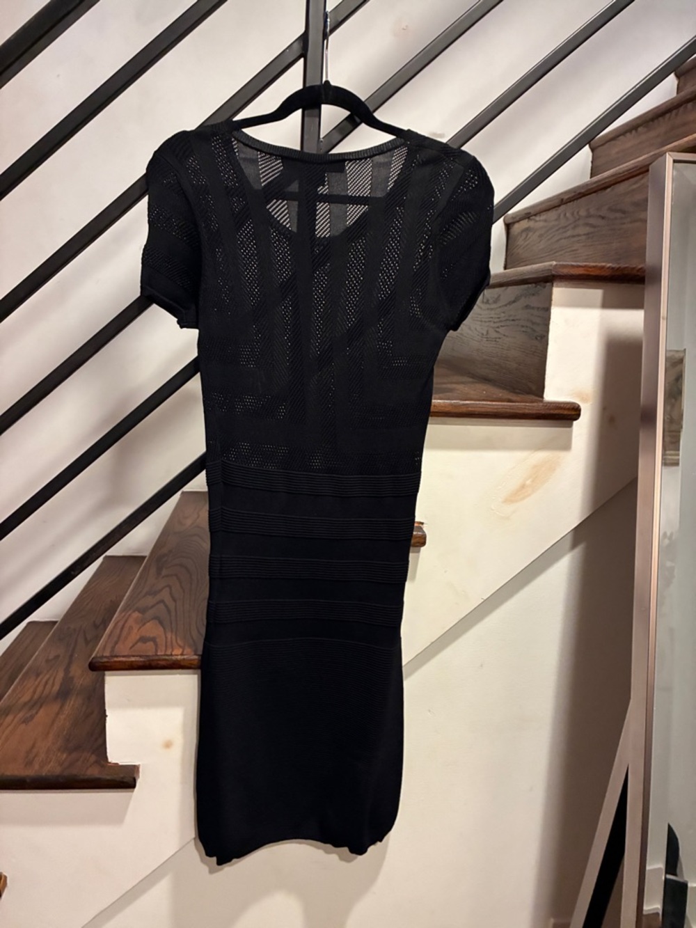 Black Pointelle Knit Bodycon Dress from French Connection
 - Women